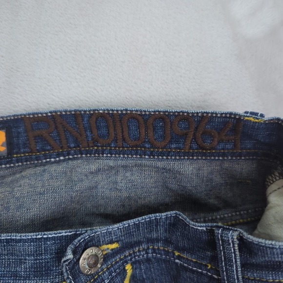 Akademiks Jeans Mens 36 Blue‎ AKDMKS Patchwork Distressed Hip Hop Streetwear - Picture 5 of 16